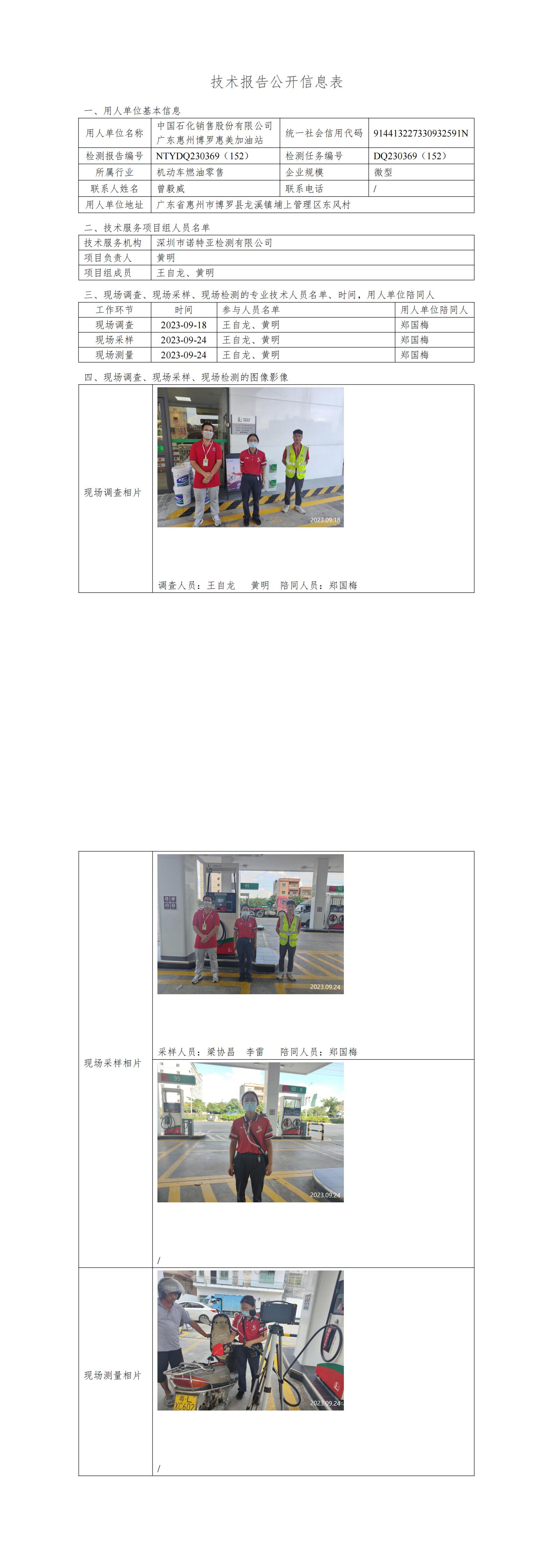 NTYDQ230369（152） - 中国石化销售股份有限公司广东惠州博罗惠美加油站