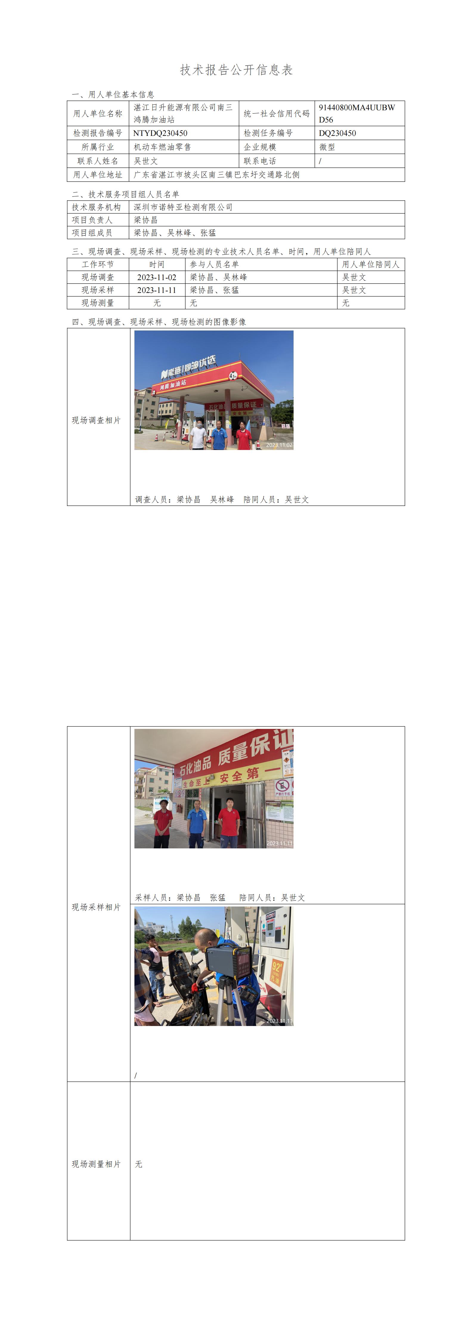 NTYDQ230450湛江日升能源有限公司南三鸿腾加油站