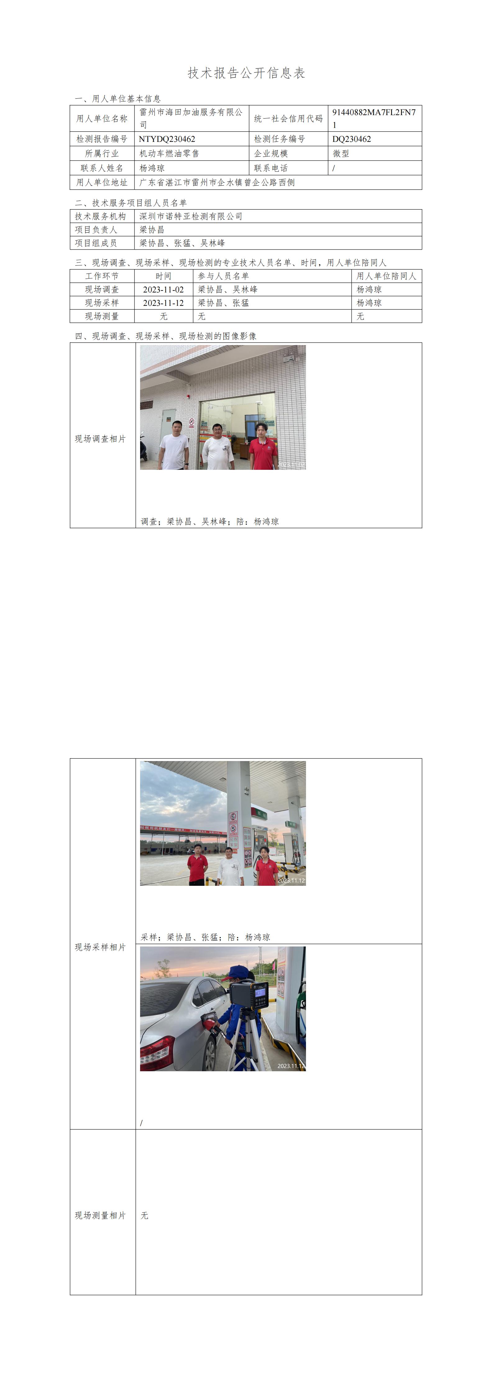 NTYDQ230462雷州市海田加油服务有限公司