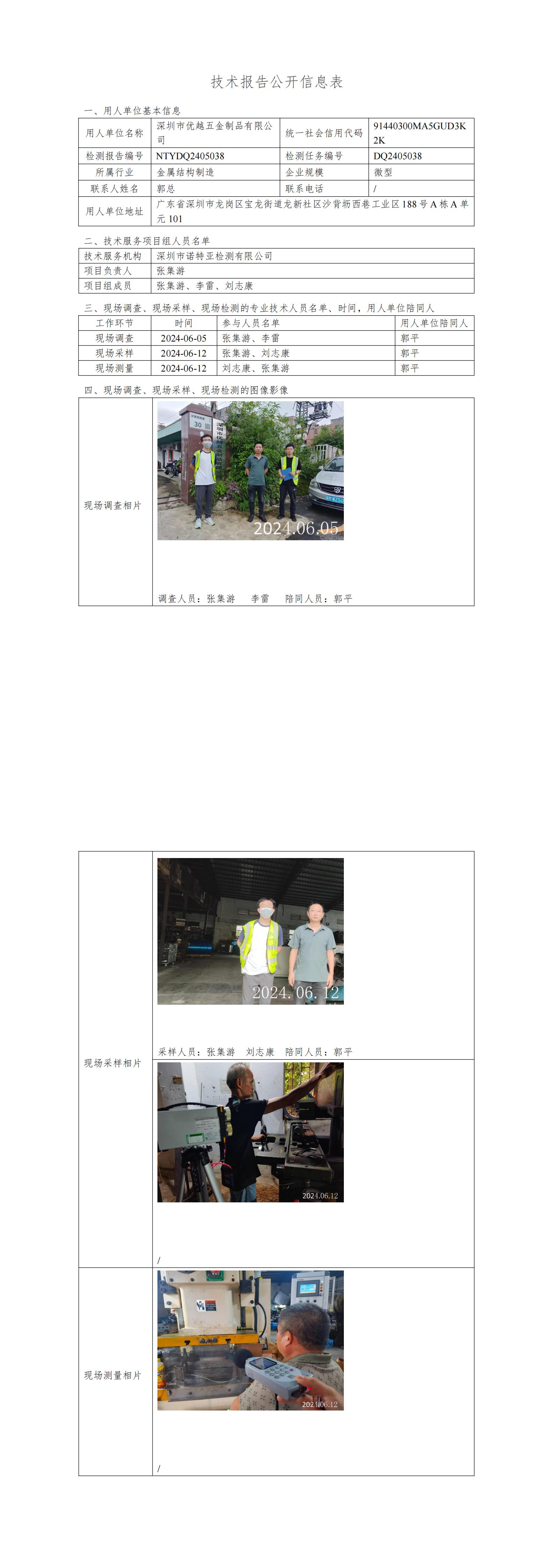 NTYDQ2405038 深圳市优越五金制品有限公司