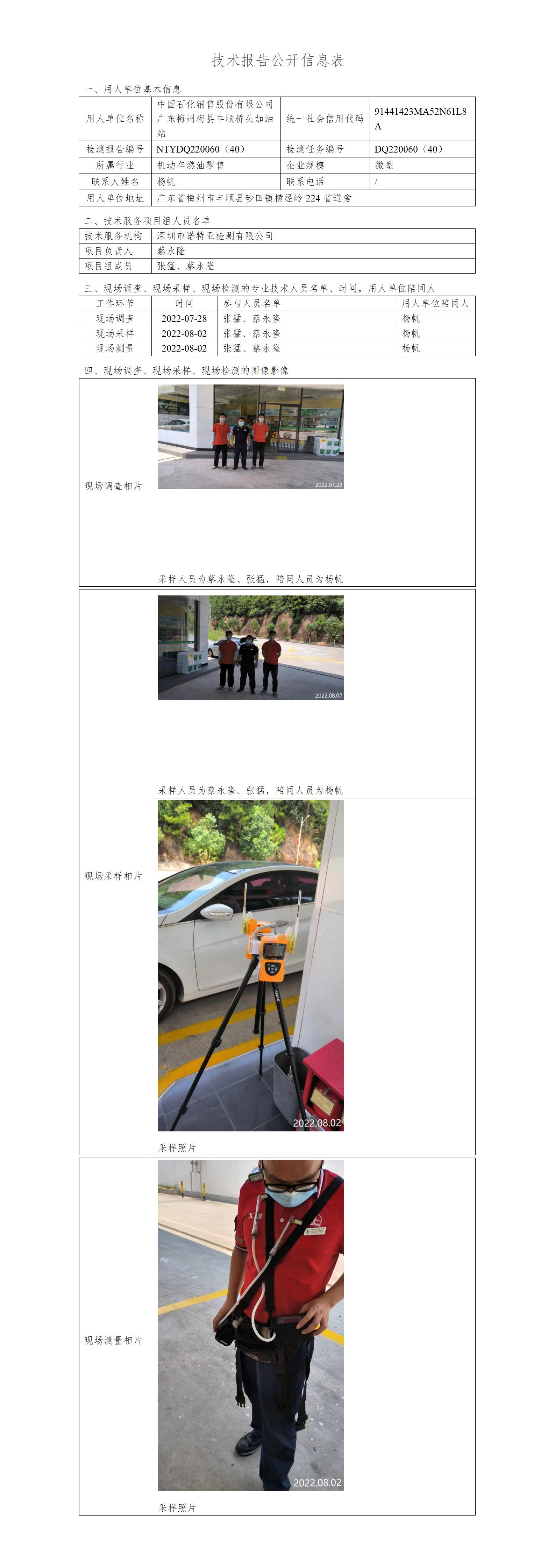 NTYDQ220060（40）-中国石化销售股份有限公司广东梅州丰顺桥头加油站