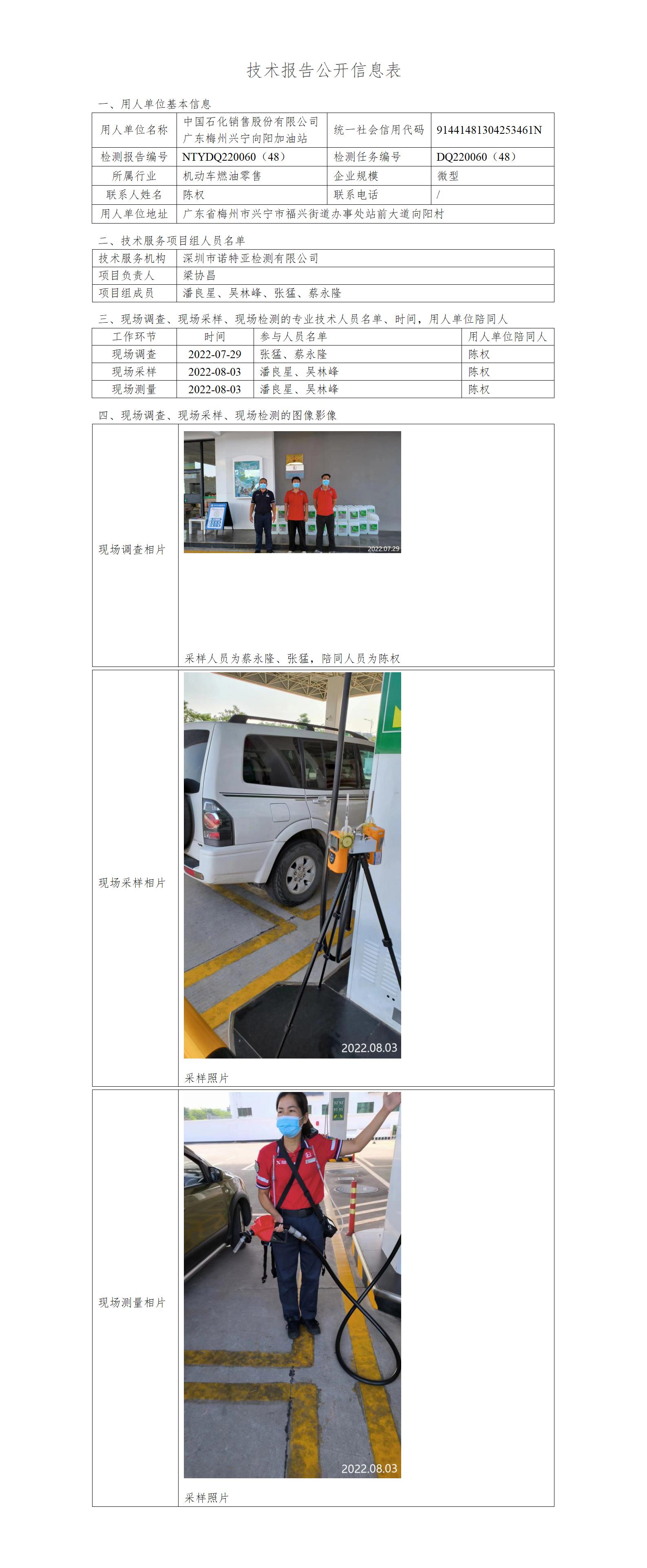 NTYDQ220060（48）-中国石化销售股份有限公司广东梅州兴宁向阳加油站