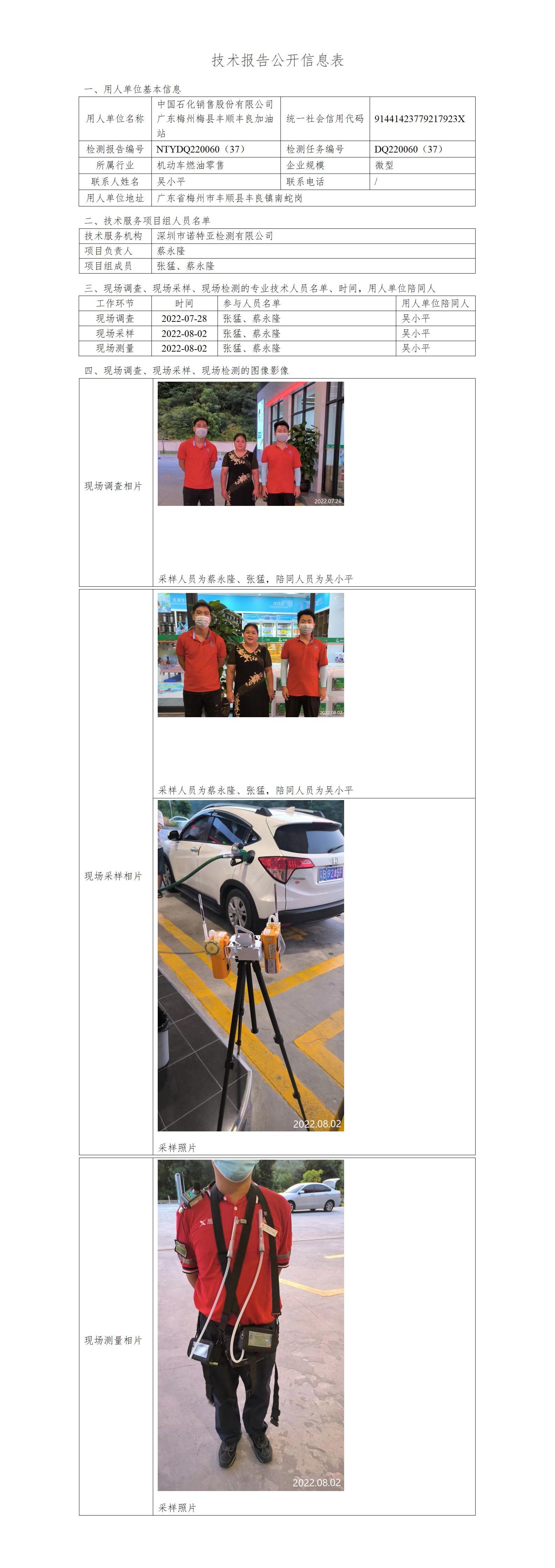 NTYDQ220060（37）-中国石化销售股份有限公司广东梅州丰顺丰良加油站