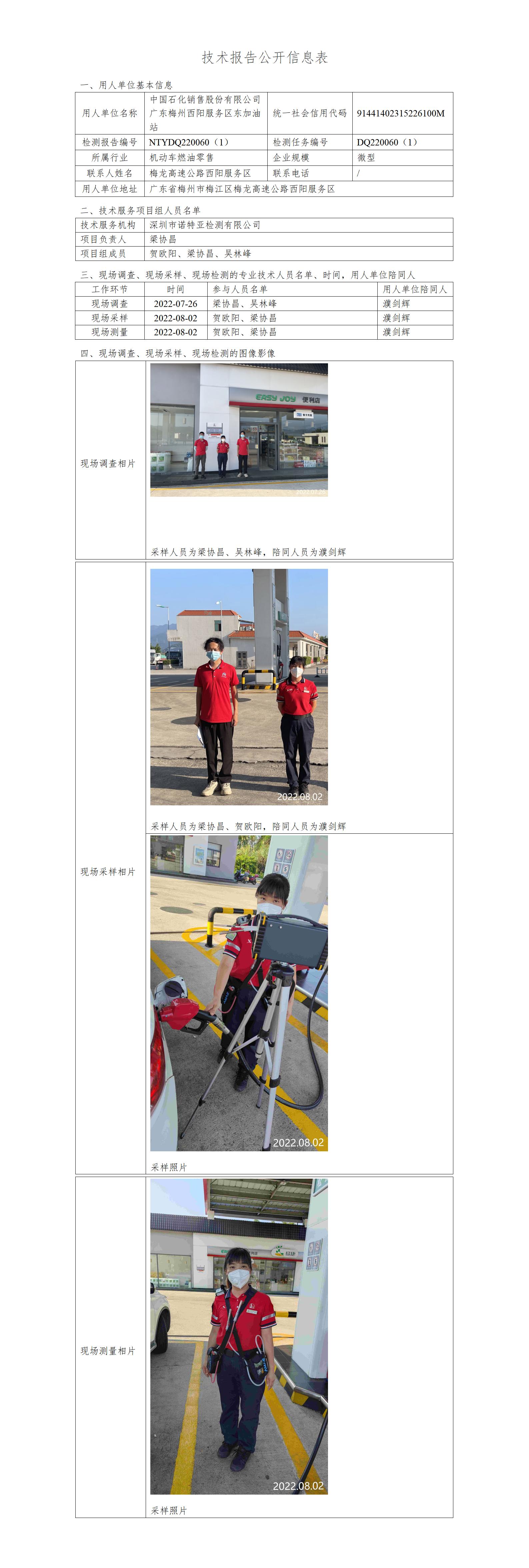 NTYDQ220060（1）-中国石化销售股份有限公司广东梅州西阳服务区东加油站