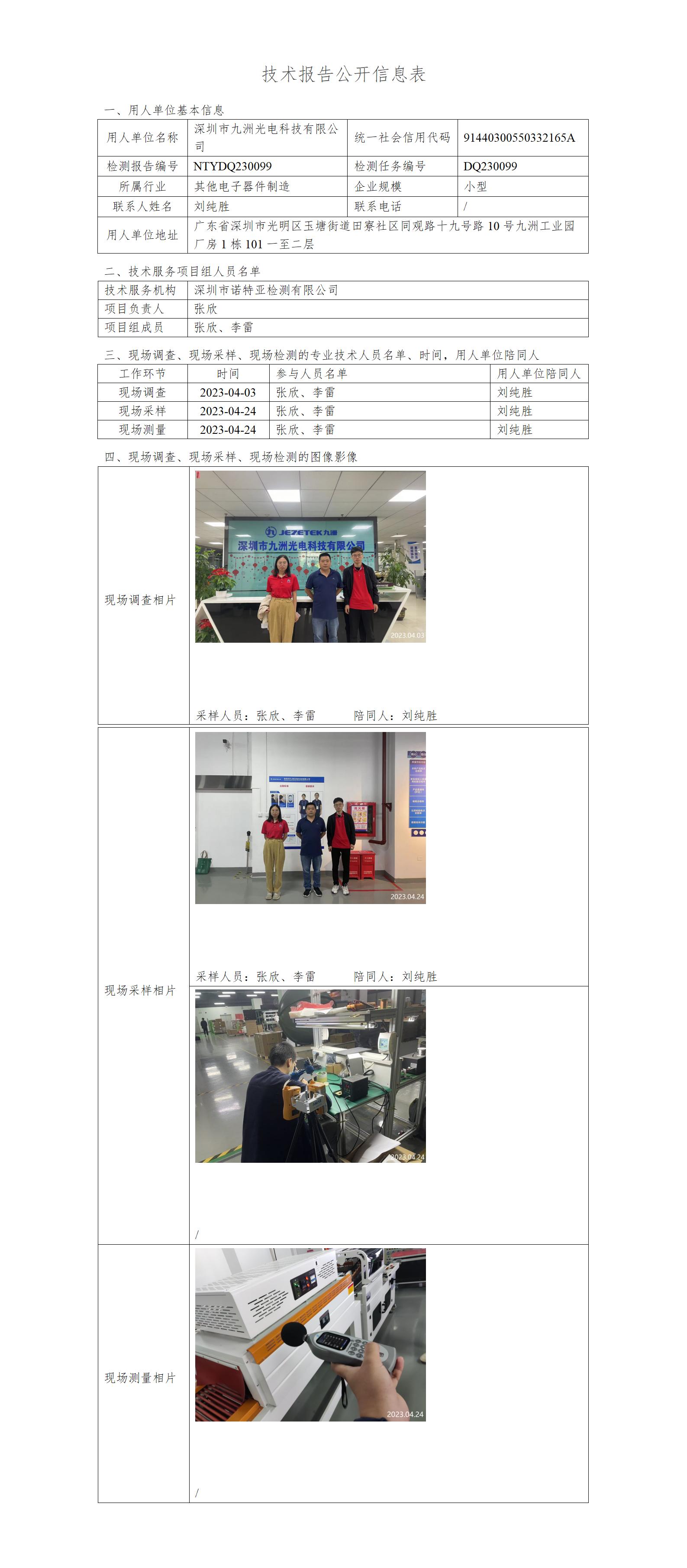 NTYDQ230099- 深圳市九洲光电科技有限公司
